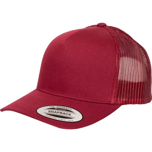 Yupoong Classic Retro Trucker - 5 Panel Curved Peak Cap _Maroon - 6506