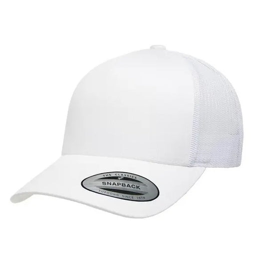 Yupoong Classic Retro Trucker - 5 Panel Curved Peak Cap _White - 6506