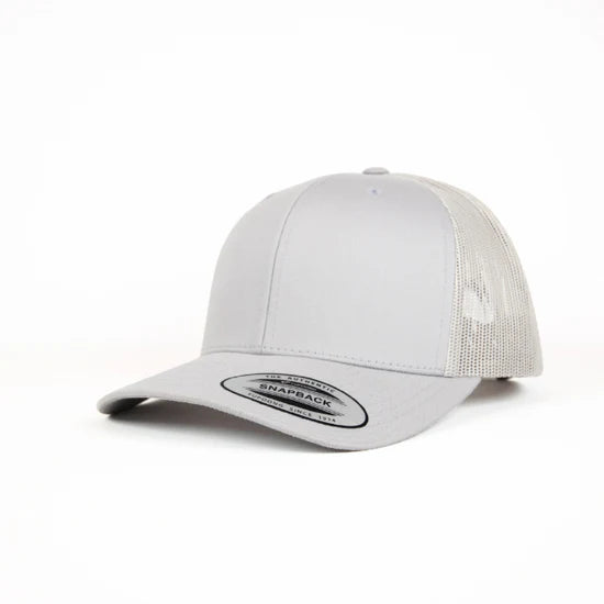 Yupoong Classic Retro Wade Trucker - 6 Panel Curved Peak Cap _Silver - 6606