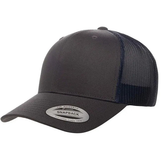 Yupoong Classic Retro Wade Trucker Two Tone - 6 Panel Curved Peak Cap _CHARCOAL/NAVY - 6606T
