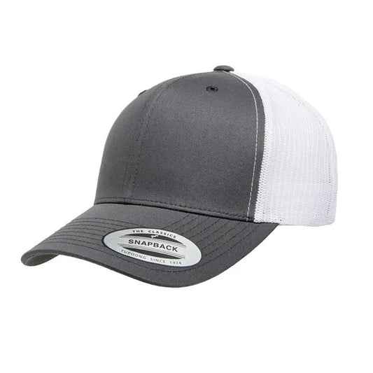 Yupoong Classic Retro Wade Trucker Two Tone - 6 Panel Curved Peak Cap _Charcoal/White - 6606T