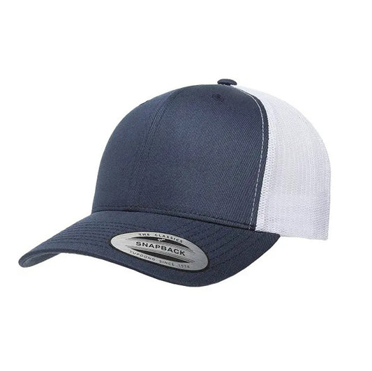 Yupoong Classic Retro Wade Trucker Two Tone - 6 Panel Curved Peak Cap _Navy/White - 6606T