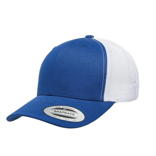 Yupoong Classic Retro Wade Trucker Two Tone - 6 Panel Curved Peak Cap _Royal/White - 6606T