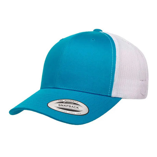 Yupoong Classic Retro Wade Trucker Two Tone - 6 Panel Curved Peak Cap _TEAL/WHITE - 6606T