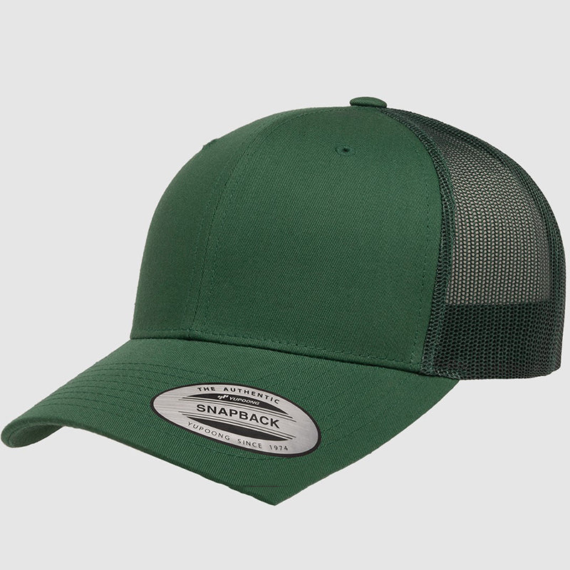 Yupoong Classic Retro Wade Trucker - 6 Panel Curved Peak Cap _Evergreen - 6606