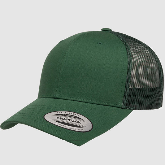 Yupoong Classic Retro Wade Trucker - 6 Panel Curved Peak Cap _Evergreen - 6606