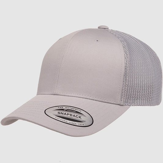 Yupoong Classic Retro Wade Trucker - 6 Panel Curved Peak Cap _Silver - 6606