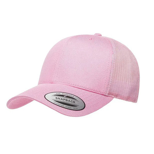 Yupoong Classic Retro Wade Trucker - 6 Panel Curved Peak Cap _Pink - 6606