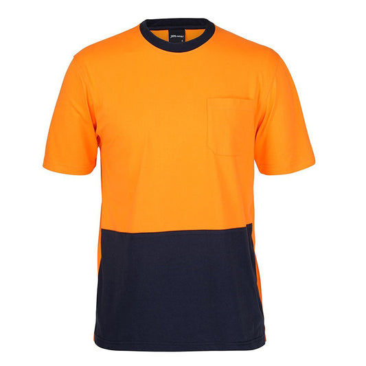 JBs Wear - Hi Vis CREW NECK COTTON T-SHIRT ORANGE/NAVY - 6HVTC