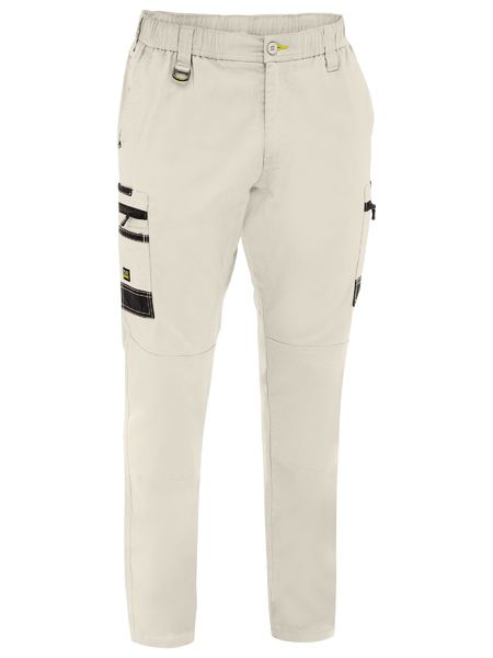 Bisley - FLX & MOVE STRETCH CANVAS ELASTIC WAIST CARGO PANTS-Stone_BPC6338