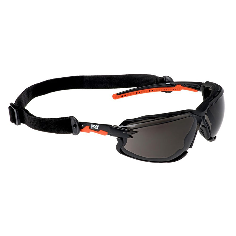 PRO CHOICE - SAFETY GLASSES AMBUSH FOAM BOUND SMOKE LENS ANTI FOG ANTI SCRATCH - 9072