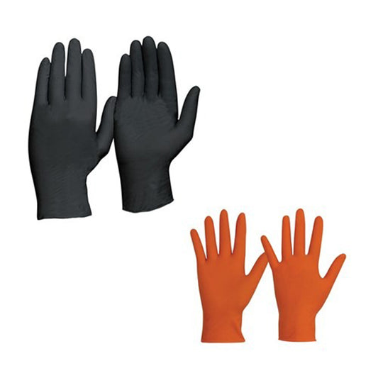 PRO CHOICE - DISPOSABLE ORANGE HEAVY DUTY NITRILE POWDER FREE GLOVES - (100/BOX) - MDNOPFHD