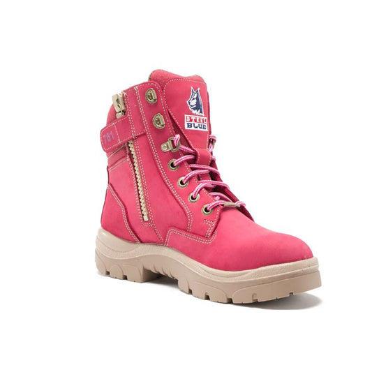 Steel Blue - SOUTHERN CROSS ZIP LADIES - 150mm zip sided boot with TPU sole - charity boot colour_Purple - 512762