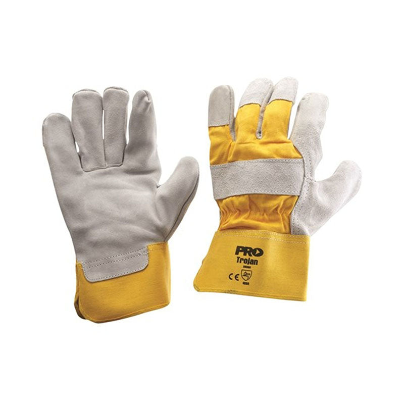 PRO CHOICE - YELLOW GREY HEAVY DUTY LEATHER GLOVE - 940GY