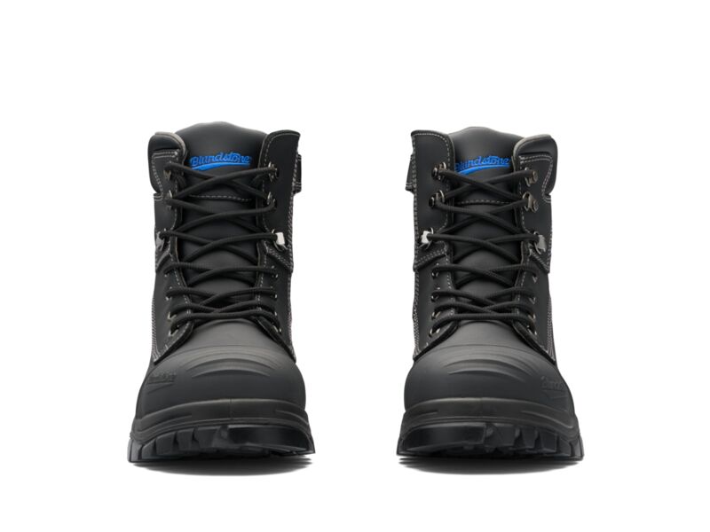 Blundstone - 997 Lace up/zip ankle safety boot - Black platinum quality water resistant leather, 150mm height_Black - 997