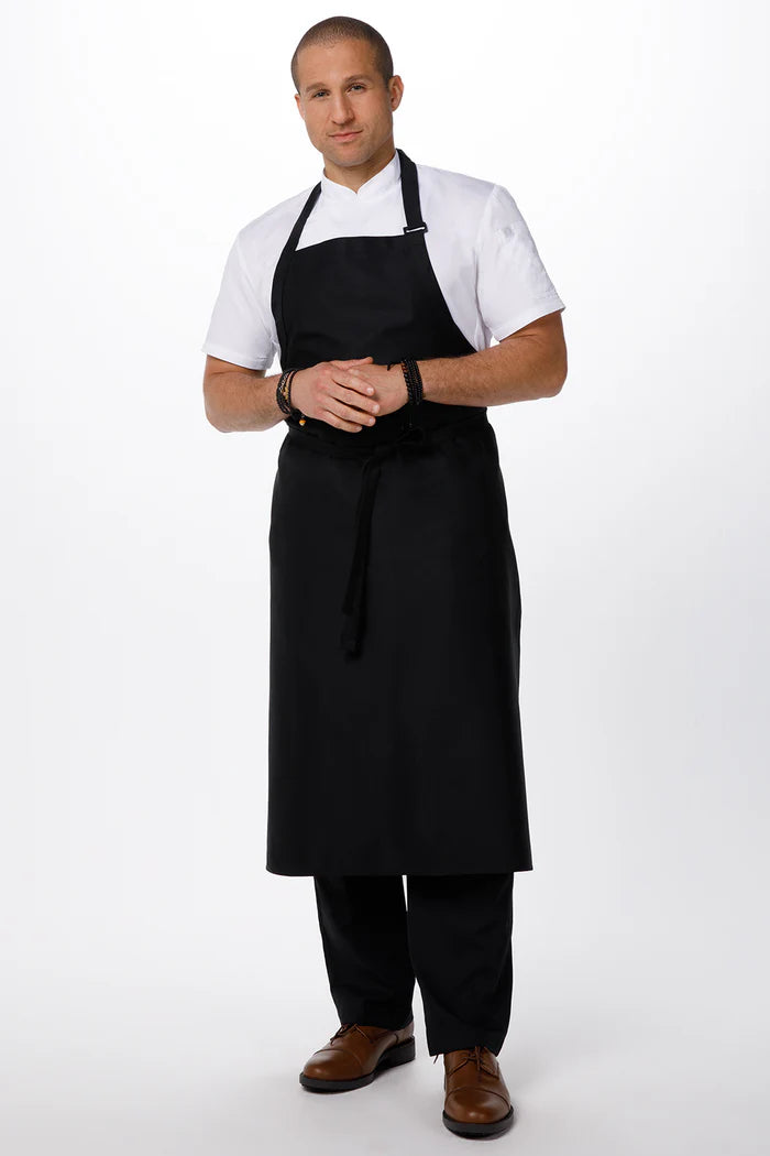 Chef Works - Large Bib Apron- Black - A111