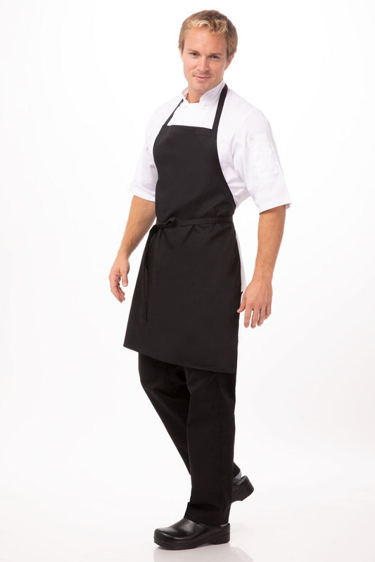 Chef Works - Bib Apron- Black - APKBL