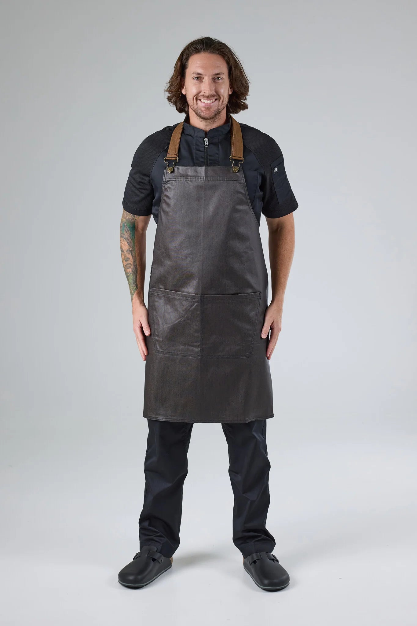 Chef Works - Boulder Bib Apron- Brown Black - ABWT051