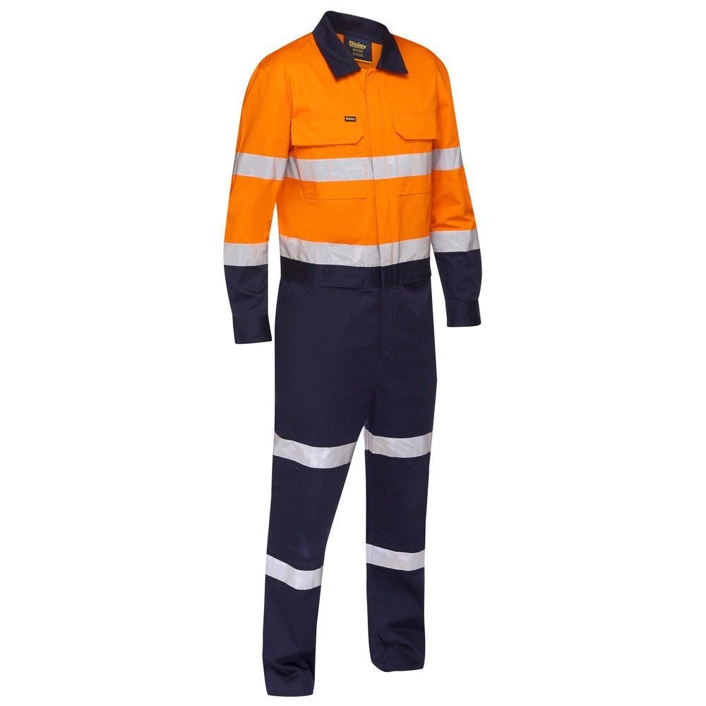 Bisley - Taped Hi Vis Work Coverall with Waist Zip Opening_Orange/Navy - BC6066T