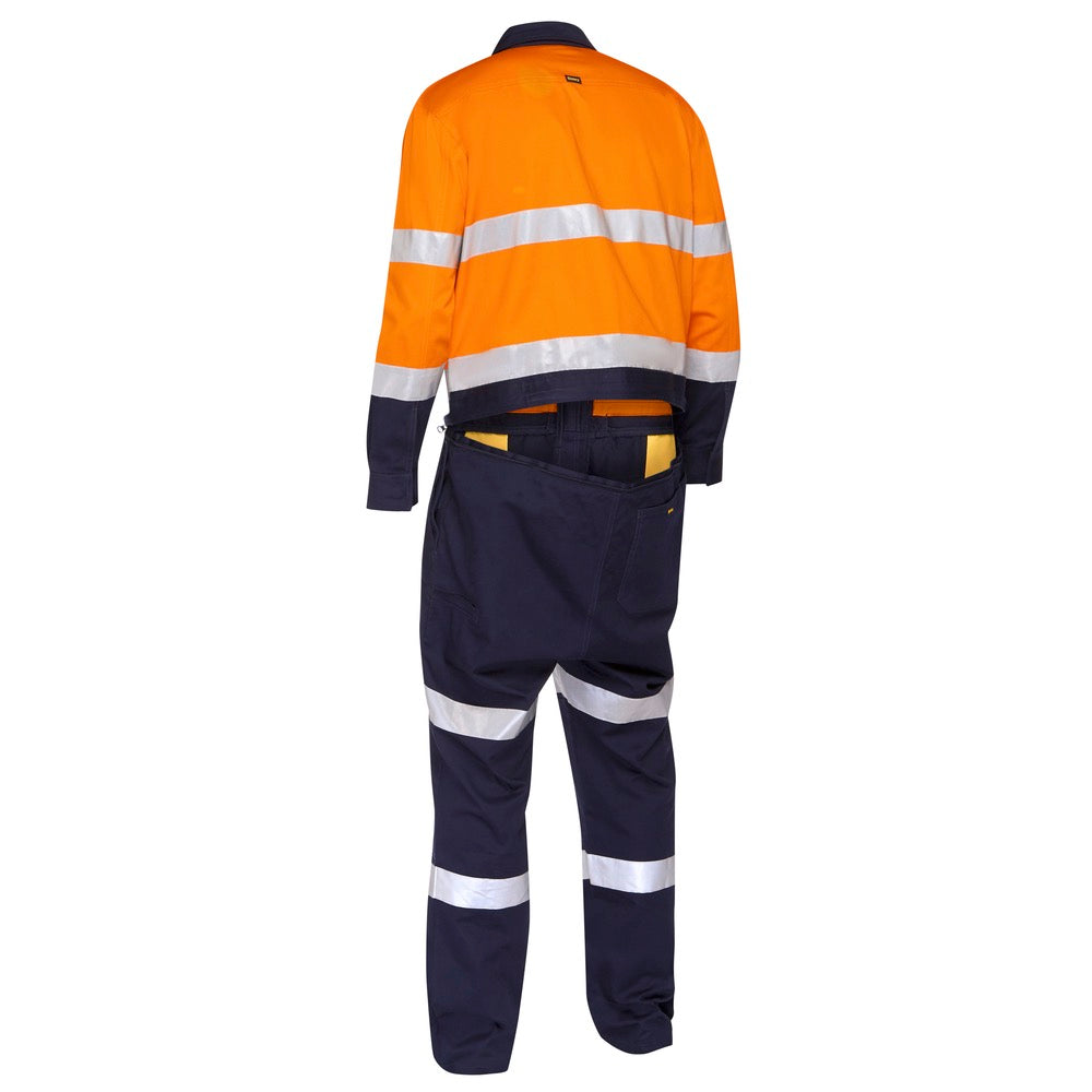 Bisley - Taped Hi Vis Work Coverall with Waist Zip Opening_Orange/Navy - BC6066T