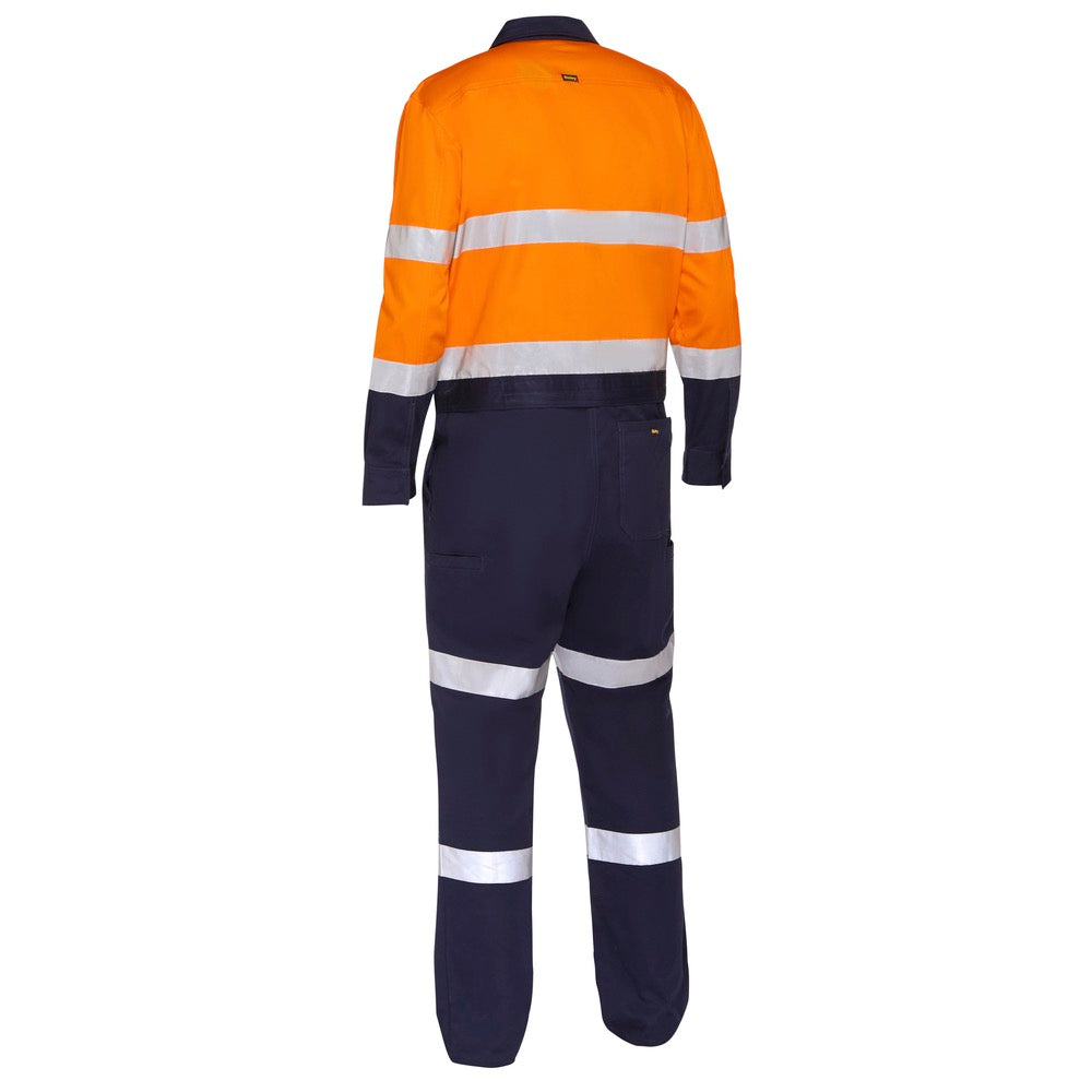 Bisley - Taped Hi Vis Work Coverall with Waist Zip Opening_Orange/Navy - BC6066T