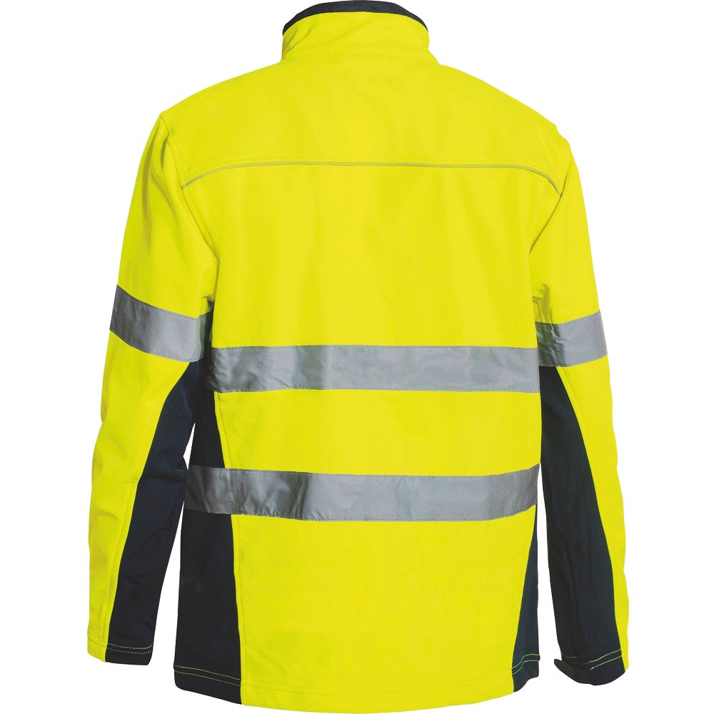 Bisley - Taped Hi Vis Soft Shell Jacket_Yellow/Navy - BJ6059T