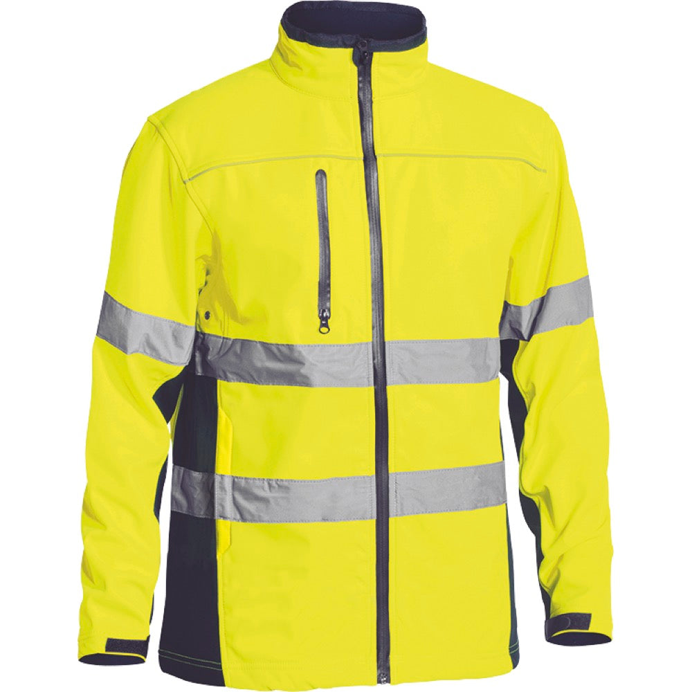 Bisley - Taped Hi Vis Soft Shell Jacket_Yellow/Navy - BJ6059T
