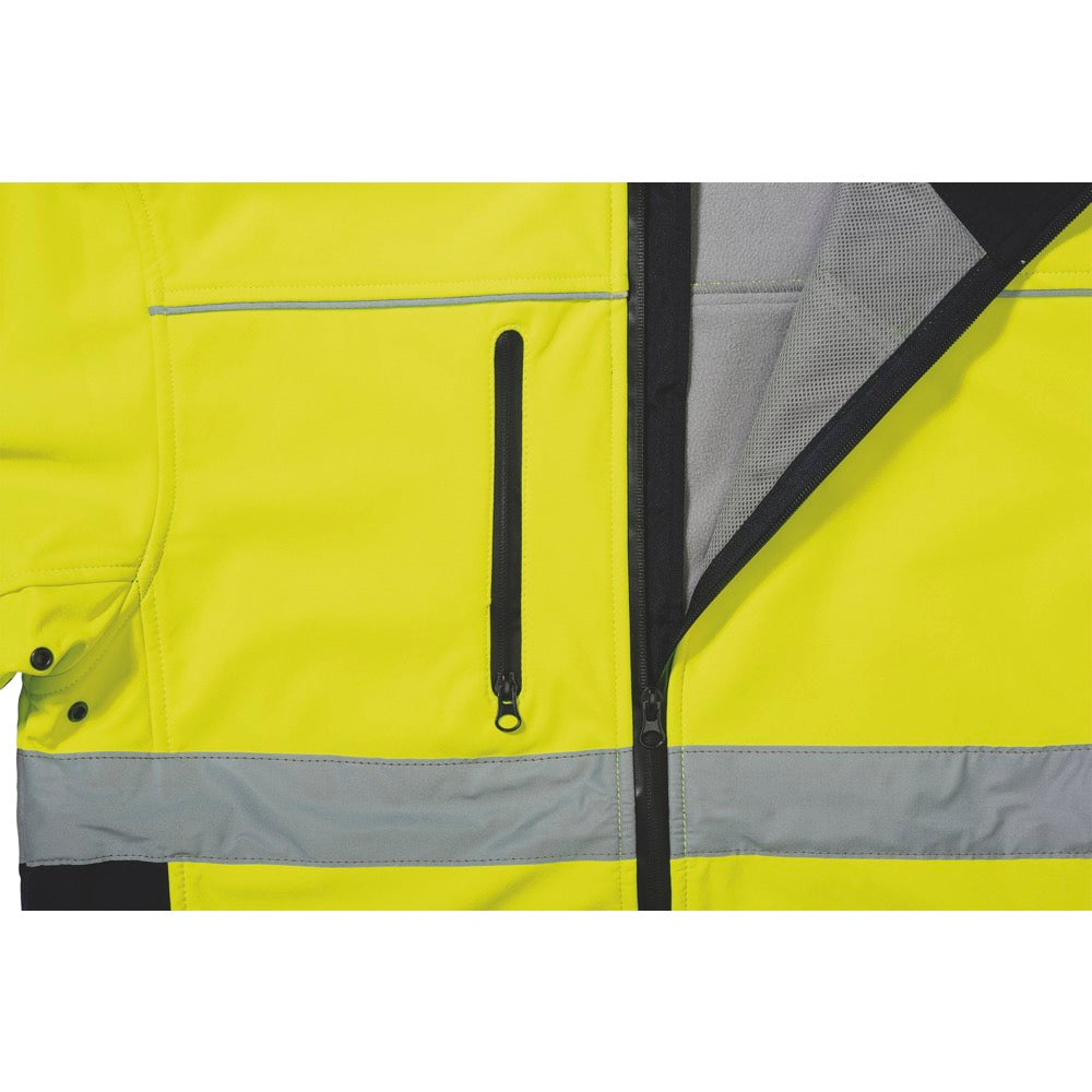 Bisley - Taped Hi Vis Soft Shell Jacket_Yellow/Navy - BJ6059T
