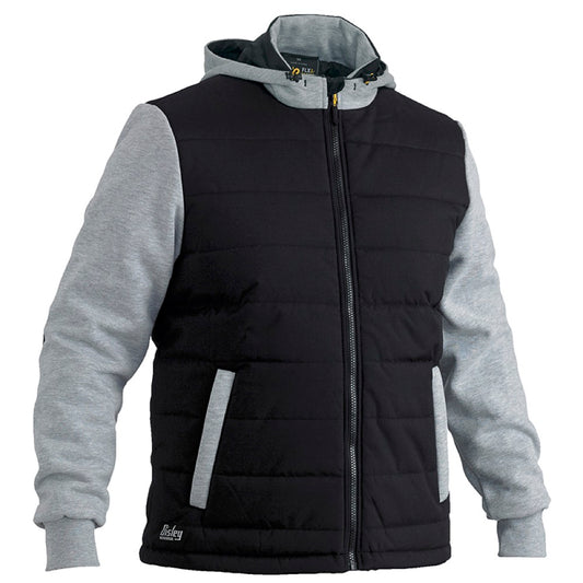 Bisley - Flx &amp; Move Contrast Puffer Fleece Hooded Jacket_Black - BJ6944