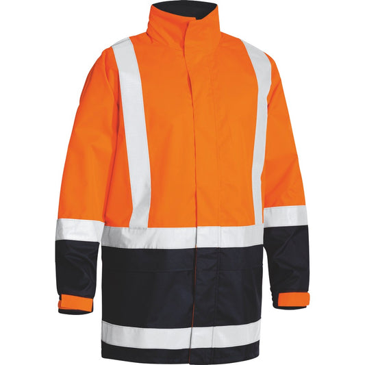 Bisley - Taped Hi Vis Rain Shell Jacket_Orange/Navy - BJ6966T