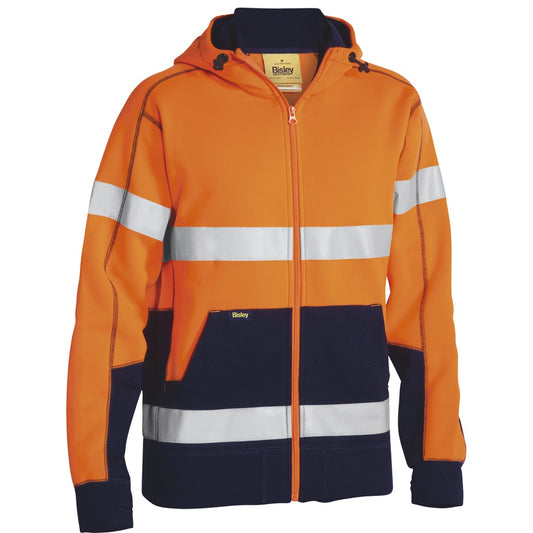 Bisley - Taped Hi Vis Fleece Hoodie_Orange/Navy - BK6819T