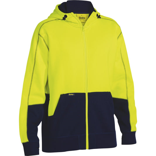 Bisley - Hi Vis Zip Front Fleece Hoodie_Yellow/Navy - BK6819