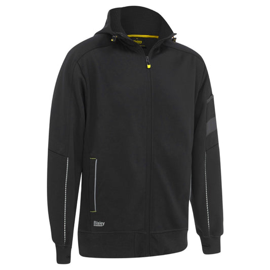 Bisley - Work Fleece Zip-Front Hoodie with Sherpa Lining_Black - BK6925