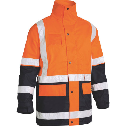 Bisley - Taped 5 In 1 Rain Jacket_Orange/Navy - BK6975