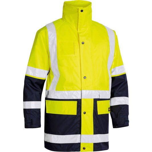 Bisley - Taped 5 In 1 Rain Jacket_Yellow/Navy - BK6975