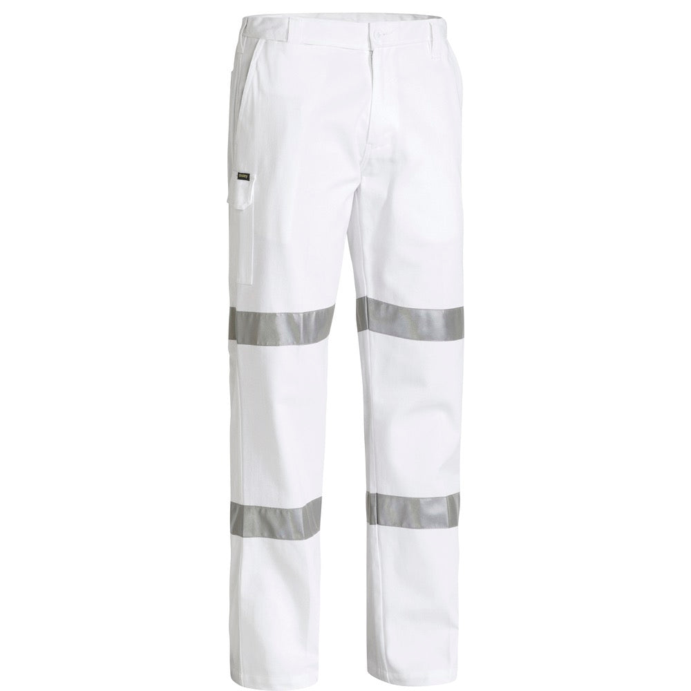Bisley - Taped Night Cotton Drill Pants_White - BP6808T