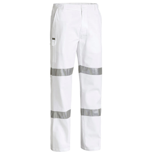 Bisley - Taped Night Cotton Drill Pants_White - BP6808T