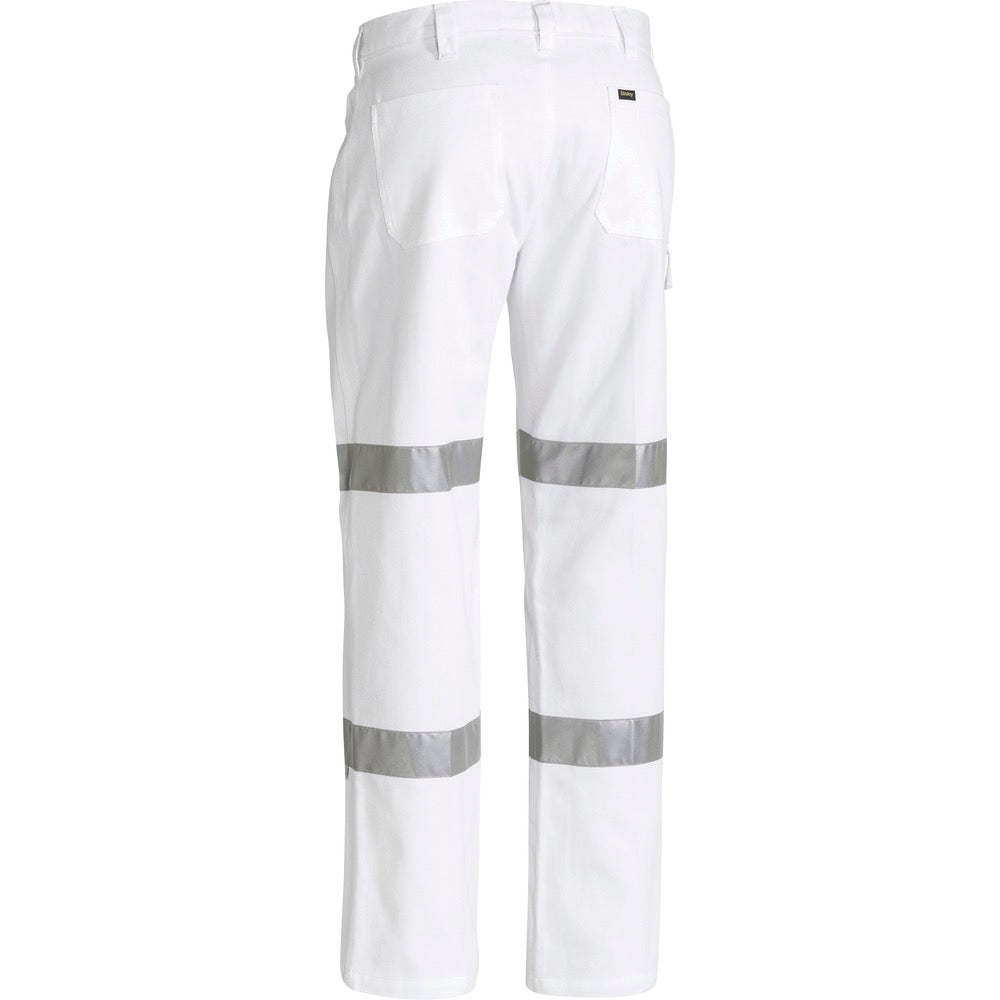 Bisley - Taped Night Cotton Drill Pants_White - BP6808T