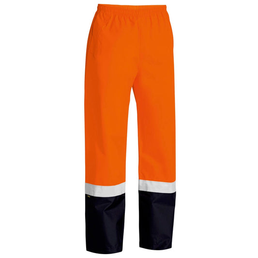 Bisley - Taped Hi Vis Rain Shell Pants_Orange/Navy - BP6965T