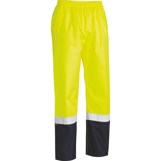 Bisley - Taped Hi Vis Rain Shell Pants_Yellow/Navy - BP6965T