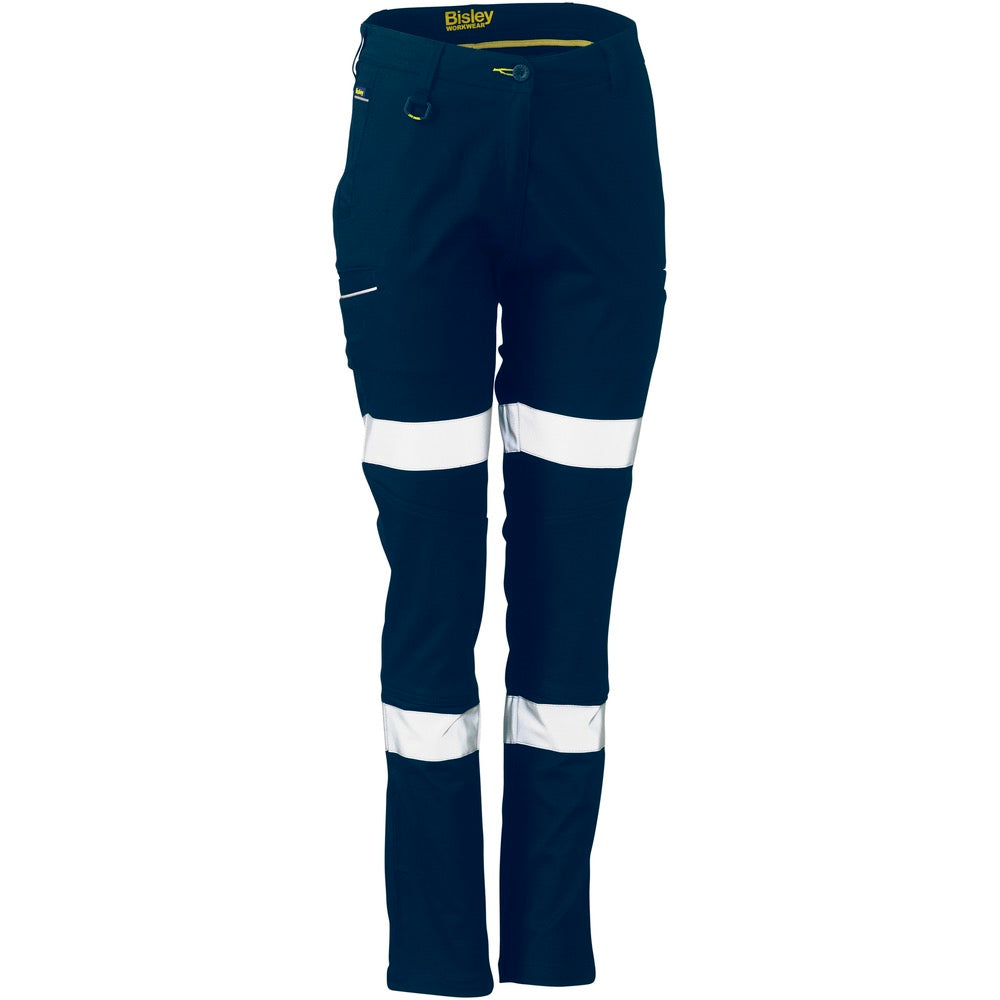 Bisley - Womens Taped Mid Rise Stretch Cotton Pants_Navy - BPL6015T