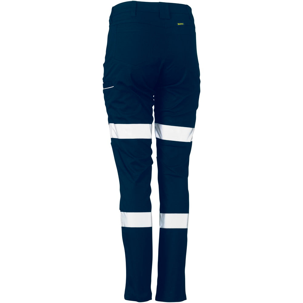 Bisley - Womens Taped Mid Rise Stretch Cotton Pants_Navy - BPL6015T