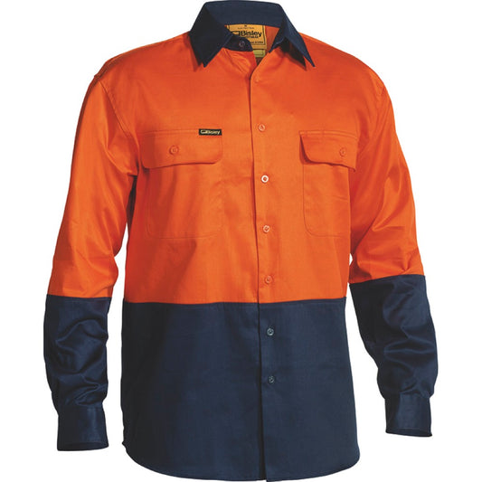 Bisley - HI Vis Drill Shirt_Orange/Navy - BS6267