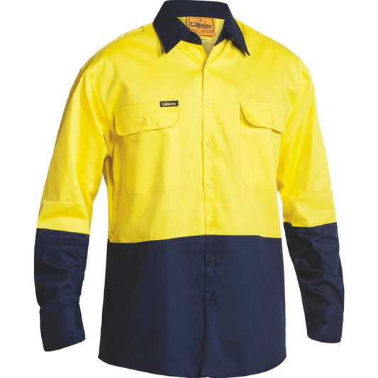 Bisley - HI Vis Drill Shirt_Yellow/Navy - BS6267