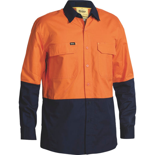 Bisley - X Airflow Hi Vis Ripstop Shirt_Orange/Navy - BS6415