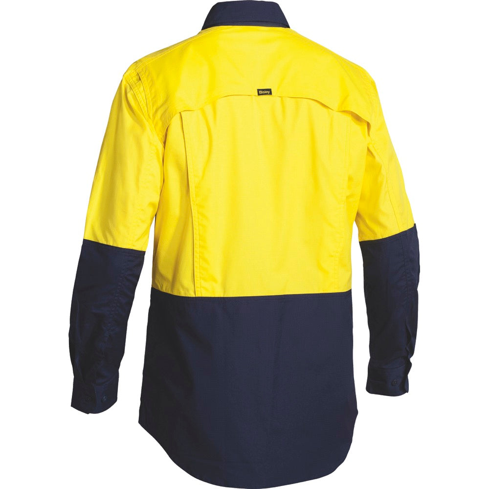 Bisley - X Airflow Hi Vis Ripstop Shirt_Yellow/Navy - BS6415