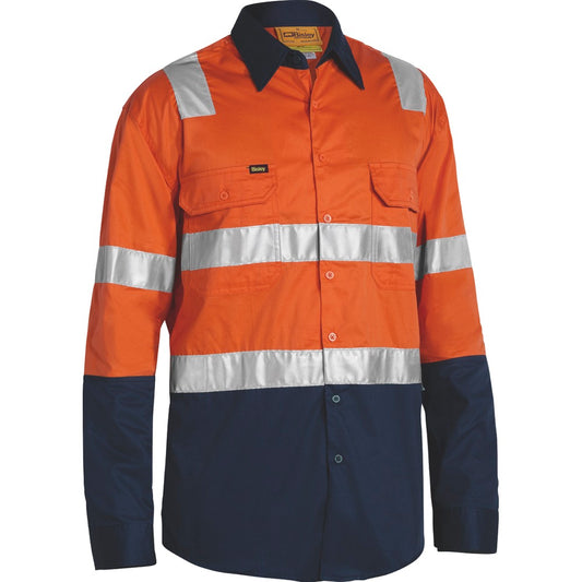 Bisley - Taped Hi Vis Cool Lightweight Shirt with Shoulder Tape_Orange/Navy - BS6432T
