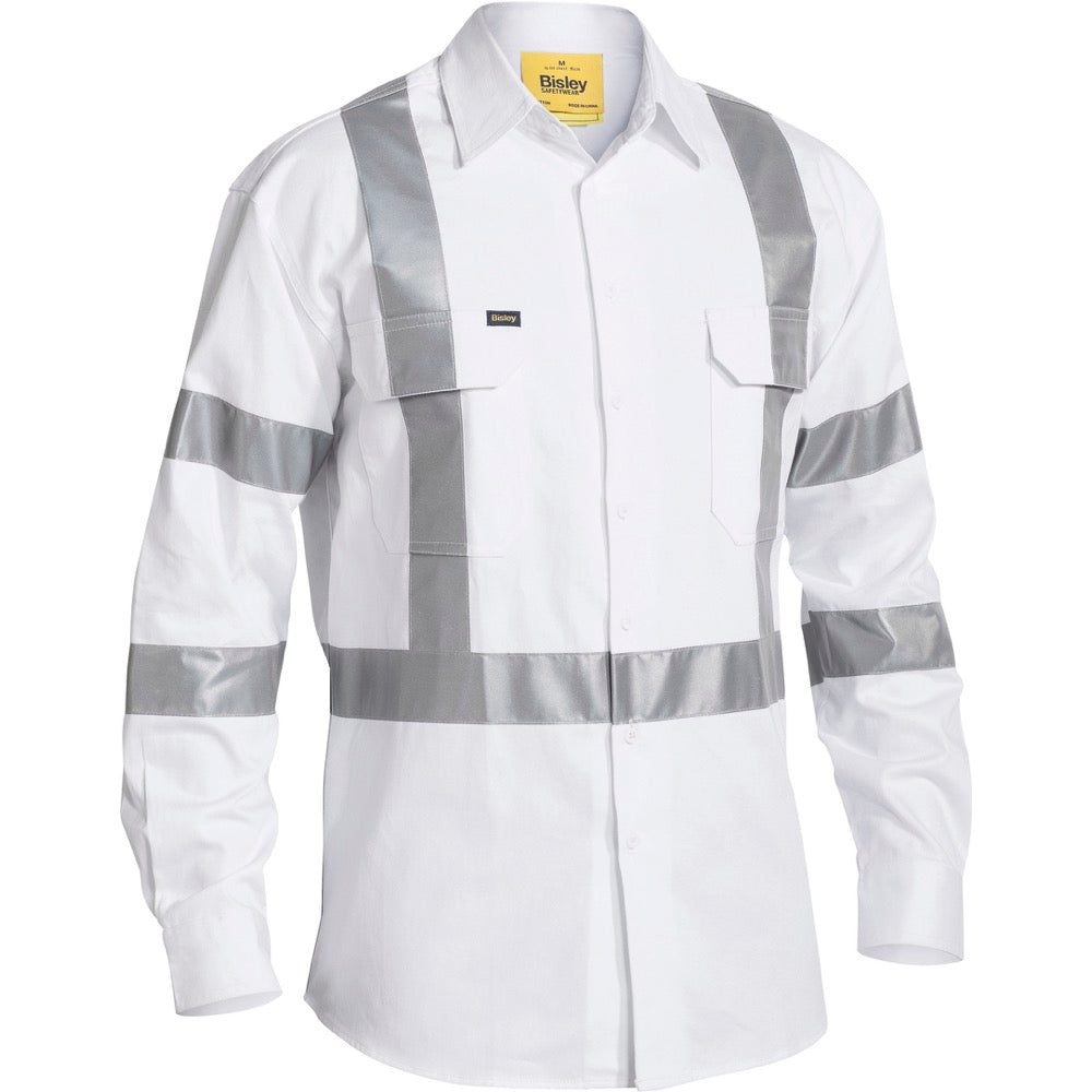 Bisley - Taped Night Cotton Drill Shirt_White - BS6807T