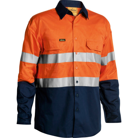 Bisley - Taped Hi Vis Cool Lightweight Shirt_Orange/Navy - BS6896