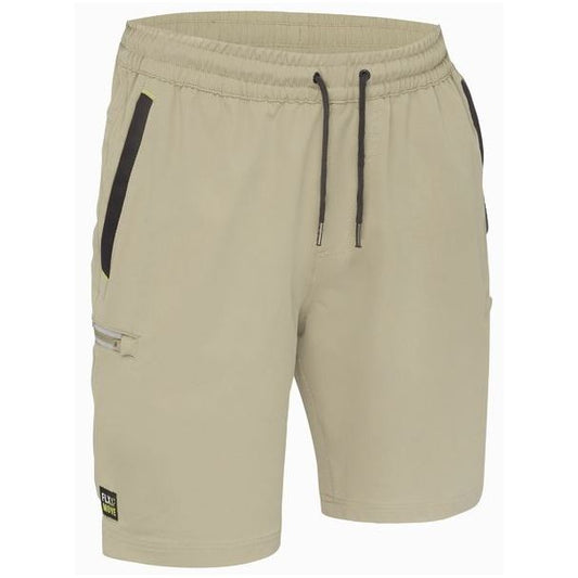 Bisley - Flx &amp; Move 4-Way Stretch Elastic Waist Cargo Short-Stone_BSHC1333